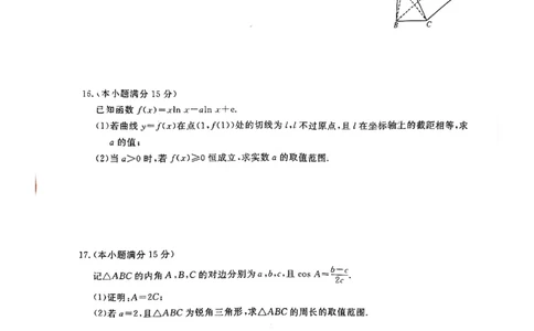 福建省金科大联考2025届高三2月开学数学_2025年2月_250211福建省金科大联考2025届高三2月开学联考（全科）