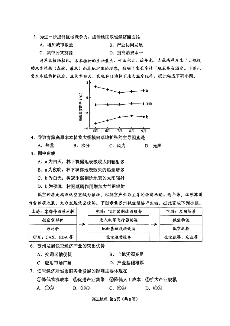 地理试题_2025年4月_2504262025山东省日照市4月高三校际联合考试（日照二模)（全科）