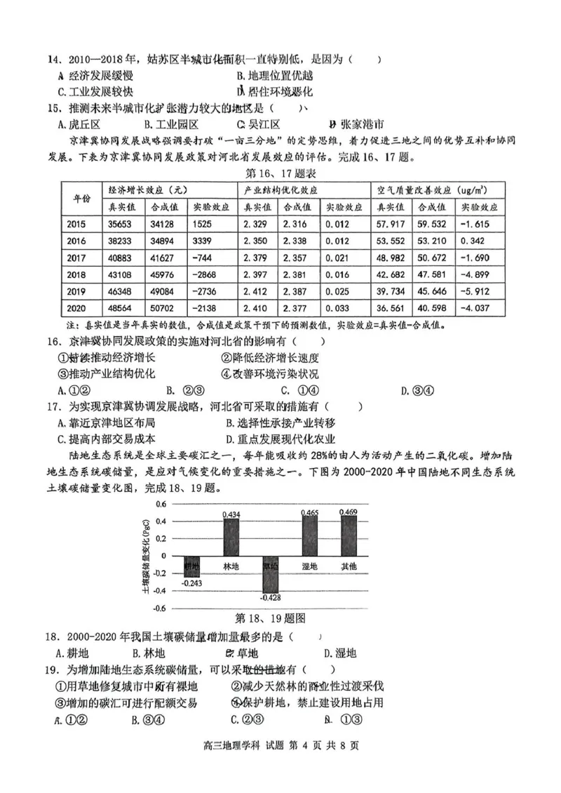 浙江省天域全国名校协作体2024-2025学年高三下学期3月月考地理+答案_2025年3月_250305浙江省天域全国名校协作体2024-2025学年高三下学期3月月考