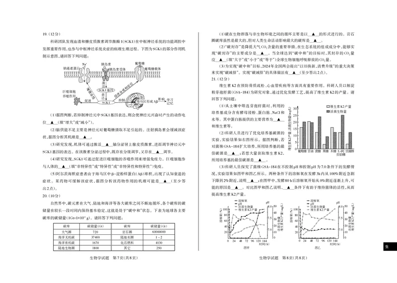 山西省思而行2025年3月高考适应性测试生物_2025年3月_250314山西省思而行2025年3月高考适应性测试（山西一模）（全科）_山西省思而行2025年3月高考适应性测试生物