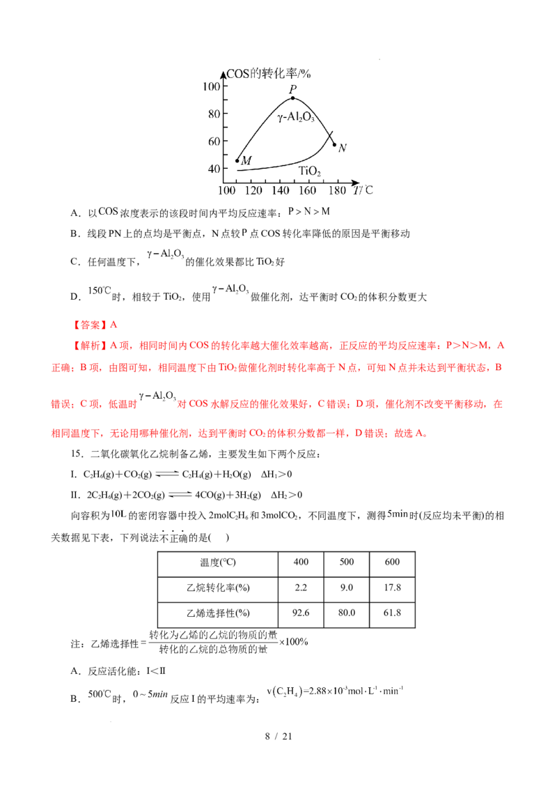 高二年级化学第一次月考卷（全解全析）（浙江专用）(1)_1多考区联考_2510092025-2026学年高二化学上学期第一次月考_2025-2026学年高二化学上学期第一次月考（浙江专用）Word版含解析