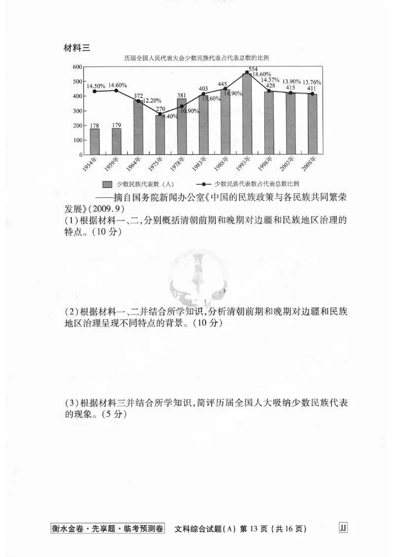 2023衡水临考预测（全国卷老教材）文综试卷_2023高考押题卷_2023衡水临考预测（全国卷老教材）文