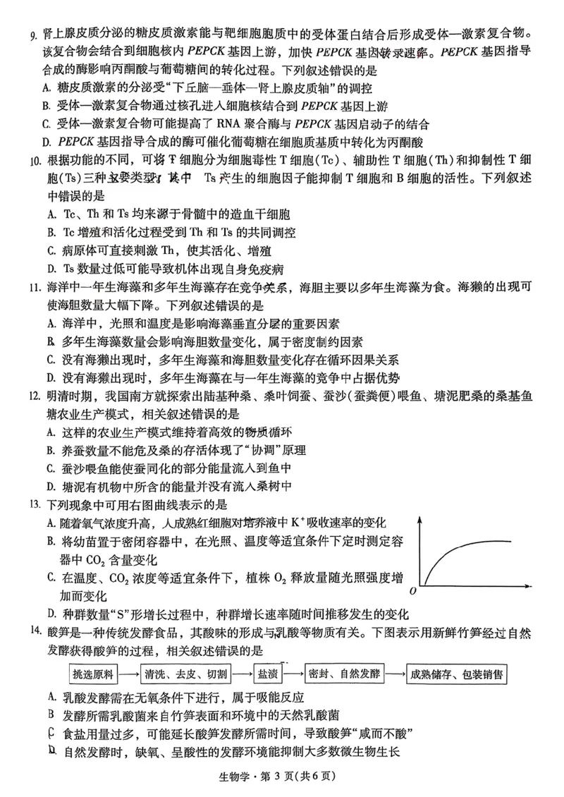 生物+2025云南新高考自主命题冲刺金卷及答案_2025年5月_2505202025年云南省新高考自主命题冲刺金卷（全科）