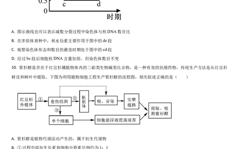 吉林省通化市梅河口市第五中学2024-2025学年高三上学期1月期末生物试题_2025年1月_250110吉林省通化市梅河口市第五中学2024-2025学年高三上学期1月期末考试试题