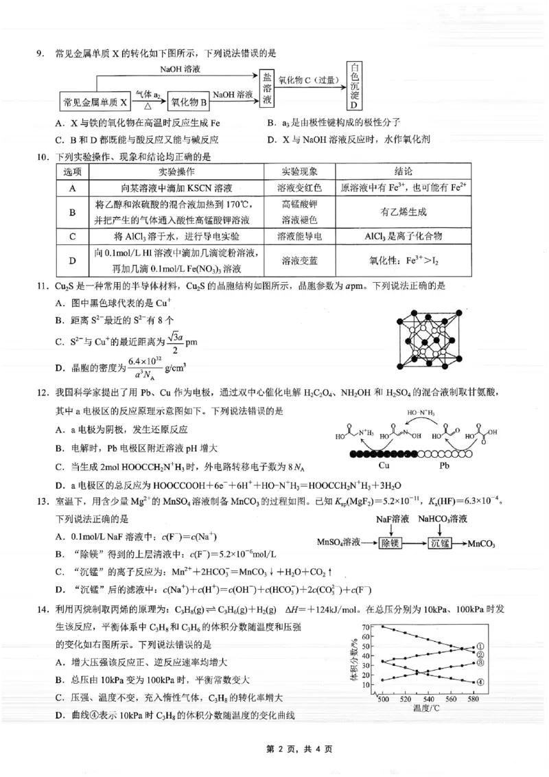 重庆市2025年普通高等学校招生全国统一考试康德调研（四）化学_2025年4月_250402重庆市2025年普通高等学校招生全国统一考试康德调研（四）（全科）