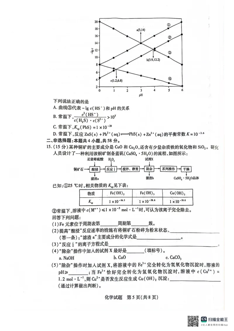 安徽省天一大联考2025届高三上学期1月期末检测化学_2025年1月_250125安徽省天一大联考2025届高三上学期1月期末检测
