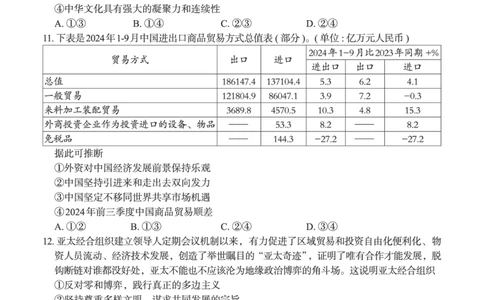 广西邕衡教育&middot;名校联盟2024~2025学年度2022级高三下学期开学考试政治_2025年2月_250220广西邕衡教育&middot;名校联盟2022级高三下学期开学考试（全科）