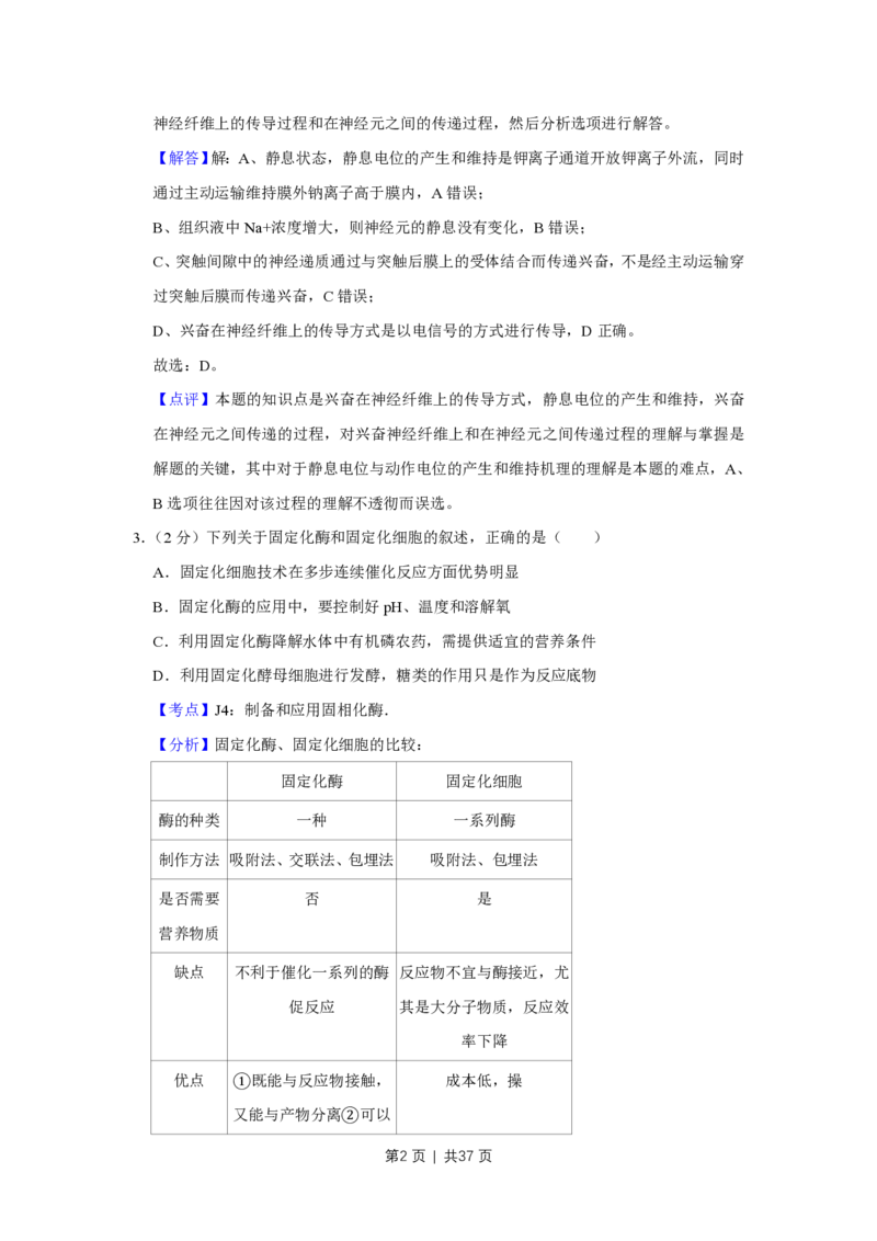 2009年高考生物试卷（江苏）（解析卷）_生物历年高考真题_新&middot;PDF版2008-2025&middot;高考生物真题_生物（按试卷类型分类）2008-2025_自主命题卷&middot;生物（2008-2025）_江苏自主命题&middot;生物（2008-2025）