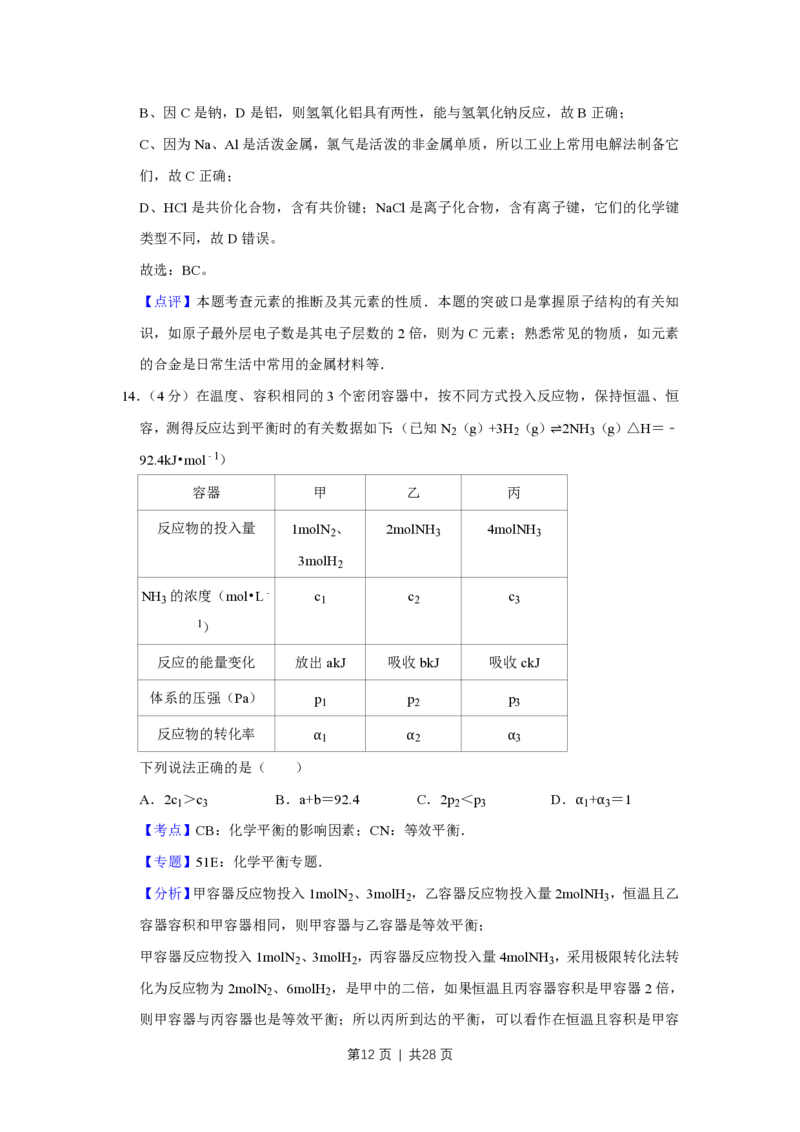 2010年高考化学试卷（江苏）（解析卷）_化学历年高考真题_新&middot;PDF版2008-2025&middot;高考化学真题_化学（按年份分类）2008-2025_2010&middot;高考化学真题