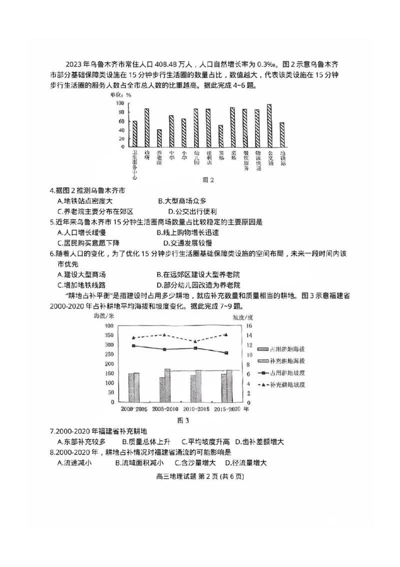福建省泉州市2025届高中毕业班适应性练习卷地理_2025年4月_250427福建省泉州市2025届高中毕业班适应性练习卷（泉州四检）（全科）_福建省泉州市2025届高中毕业班4月适应性练习卷地理