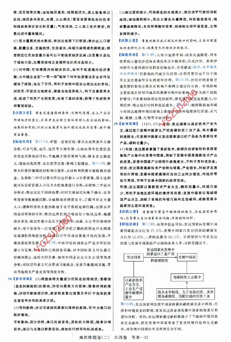 2024《金考卷&middot;高考测评卷》地理答案_2024高考押题卷_12024天星全系列_（新高考）2024《金K卷&middot;高考测评&middot;猜题卷》（语数英）各九套_2024《金考卷&middot;高考测评卷&middot;猜题卷》地理
