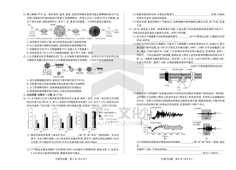 皖豫名校联盟2024-2025学年高三4月份检测生物_2025年4月_250423安徽省天一大联考皖豫名校联盟2024-2025学年高三4月份检测（全科）_皖豫名校联盟2024-2025学年高三4月份检测生物