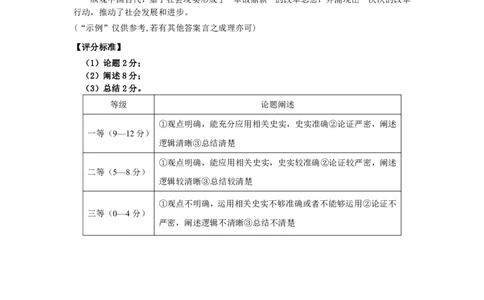 皖豫名校联盟2024-2025学年高三4月份检测历史评分细则_2025年4月_250423安徽省天一大联考皖豫名校联盟2024-2025学年高三4月份检测（全科）_皖豫名校联盟2024-2025学年高三4月份检测历史