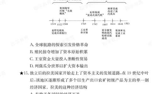 湖南省炎德&middot;英才大联考长郡中学2025届高三月考试卷（六）历史_2025年2月_250209湖南省炎德&middot;英才大联考长郡中学2025届高三月考试卷（六）（全科）