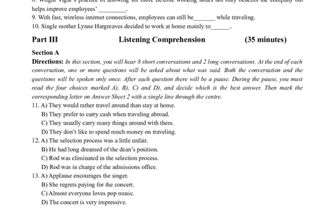2009年12月英语六级真题及答案_英语四六级整合_英语四六级真题版本二此版为主此文件夹会持续更新_六级真题_1.六级真题+答案解析+听力音频_2009年12月CET6