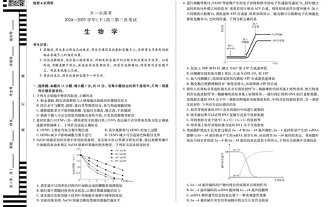 河南省天一小高考2024-2025学年（下）高三第三次考试生物_2025年4月_250410河南省天一小高考2024-2025学年（下）高三第三次考试（全科）