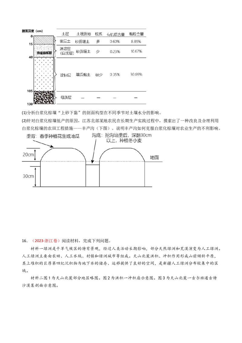 专题07自然地理环境的整体性和差异性-十年（2014-2023）高考地理真题分项汇编（学生卷）_近10年高考真题汇编（必刷）_十年（2014-2024）高考地理真题分项汇编（全国通用）