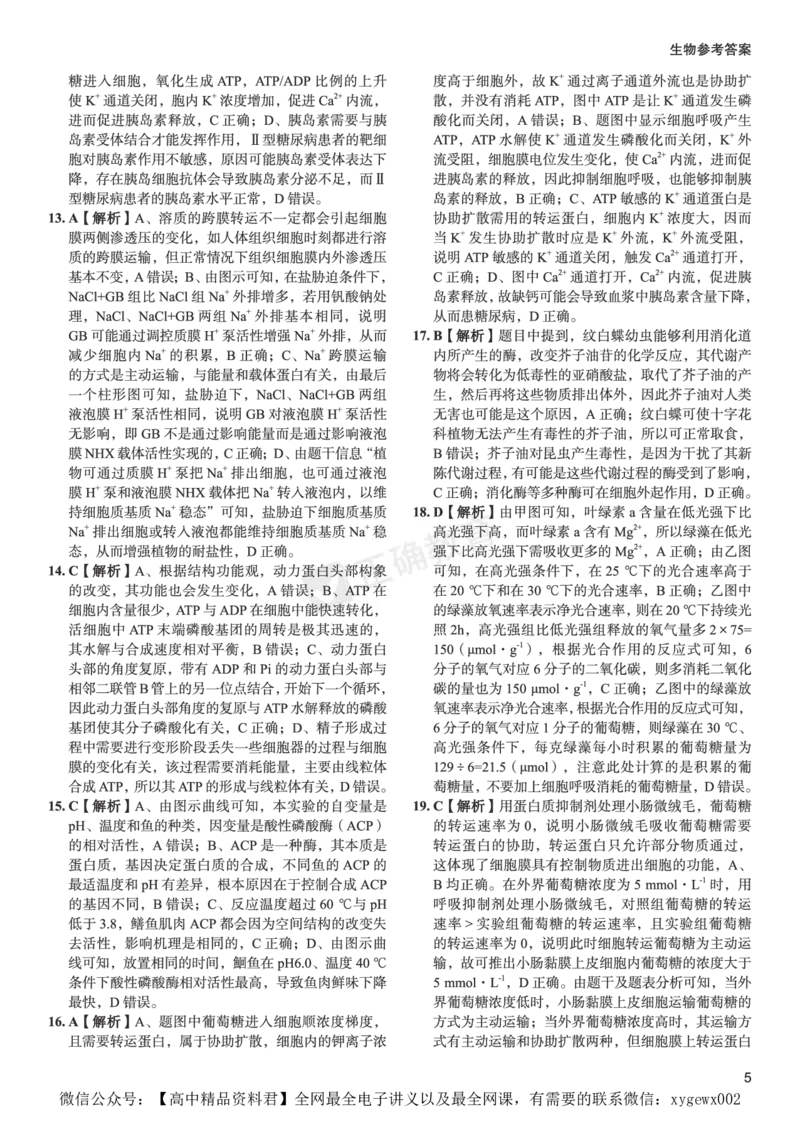 全国卷《正确小卷》2024总复习生物质检卷--答案_2024高考押题卷_72024正确教育全系列_2024年正确小卷全系列_（全国版）2024《正确小卷&middot;复习质检卷》（九科全）各两套