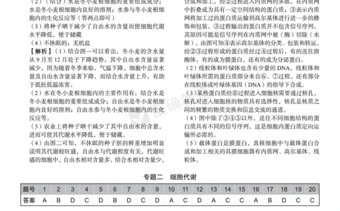 全国卷《正确小卷》2024总复习生物质检卷--答案_2024高考押题卷_72024正确教育全系列_2024年正确小卷全系列_（全国版）2024《正确小卷&middot;复习质检卷》（九科全）各两套
