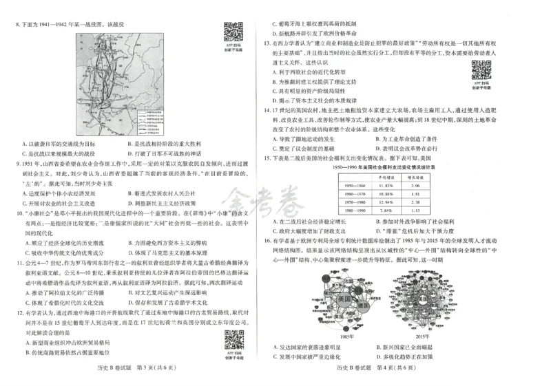 2024年天星 高考临考预测押题密卷 江苏专版 （历史）