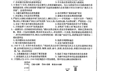 山西省三晋卓越联盟2025届高三3月联考（25-L-540C）历史+答案_2025年3月_250307山西省三晋卓越联盟2025届高三3月联考（25-L-540C）（全科）