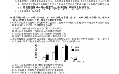 福建省莆田市2025届高中毕业班第四次教学质量检测生物(1)_2025年5月_250510福建省莆田市2025届高中毕业班第四次教学质量检测（莆田四检）（全科）