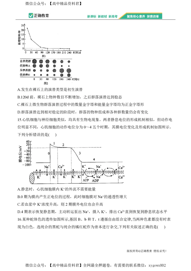 2024届明日之星高考生物精英模拟卷广西版_2024高考押题卷_72024正确教育全系列_2024明日之星全系列_（新高考）2024《明日之星&middot;高考精英模拟卷》（九科全）各一套
