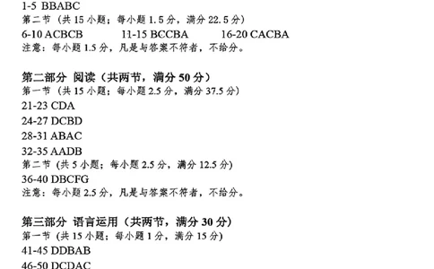 济南高三期末英语答案_2025年1月_250119山东省济南市2024-2025学年高三上学期1月期末学习质量检测（全科）_山东省济南市2024-2025学年高三上学期1月期末考试英语