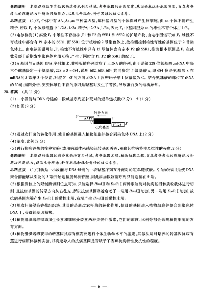 安徽省天一大联考2025届高三3月调研考试生物答案_2025年3月_250308安徽省天一大联考2025届高三3月调研考试（全科）_安徽省天一大联考2025届高三3月调研考试生物