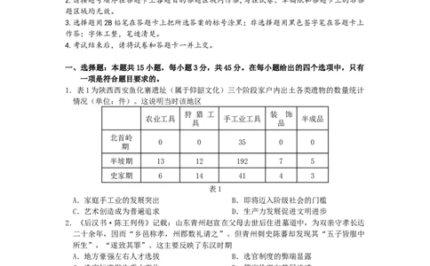 湖北省黄冈中学2025届高三第二次模拟考试历史_2025年5月_250520湖北省黄冈中学2025届高三第二次模拟考试（全科）