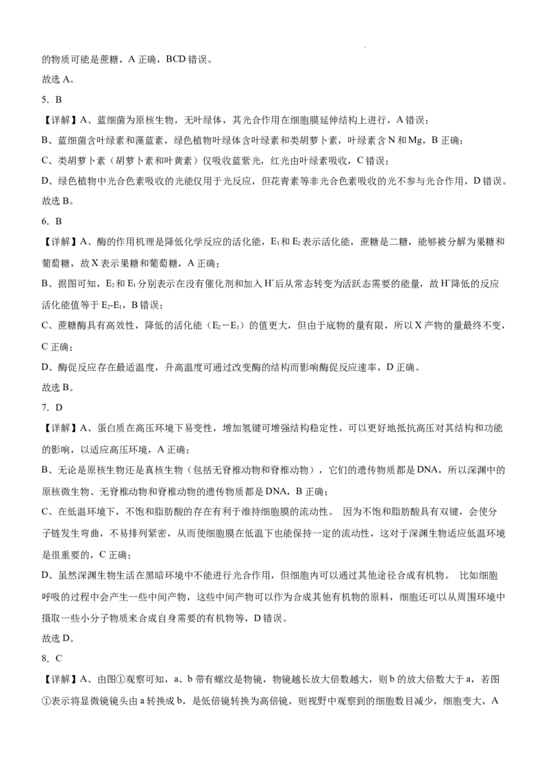 河南省信阳市淮滨县滨城高级中学2025-2026学年高三上学期9月月考生物答案_2025年10月_251006河南省信阳市淮滨县滨城高级中学2025-2026学年高三上学期9月月考