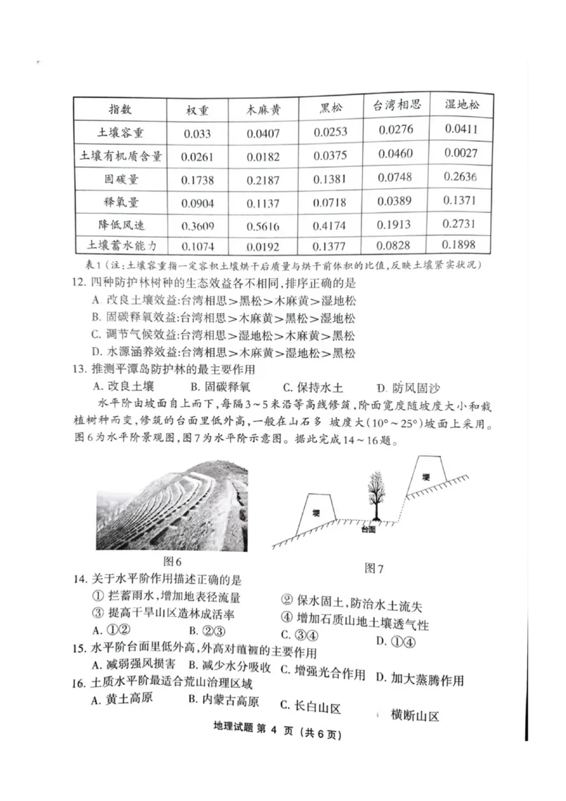 福建省三明市2025年普通高中高三毕业班质量检测地理_2025年5月_250510福建省三明市2025年普通高中高三毕业班质量检测（全科）