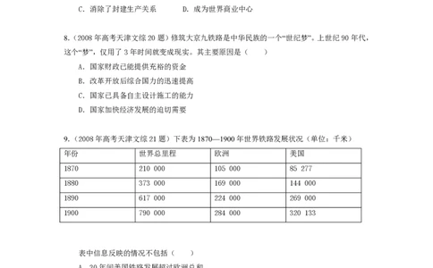 2008年高考历史试卷（天津）（空白卷）_历史历年高考真题_新&middot;PDF版2008-2025&middot;高考历史真题_历史（按试卷类型分类）2008-2025_自主命题卷&middot;历史（2008-2025）_天津自主命题&middot;历史（2008-2024）