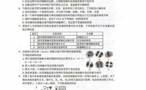 新疆乌鲁木齐地区2025年高三年级第一次质量监测生物_2025年1月_250123新疆乌鲁木齐地区2025年高三年级第一次质量监测