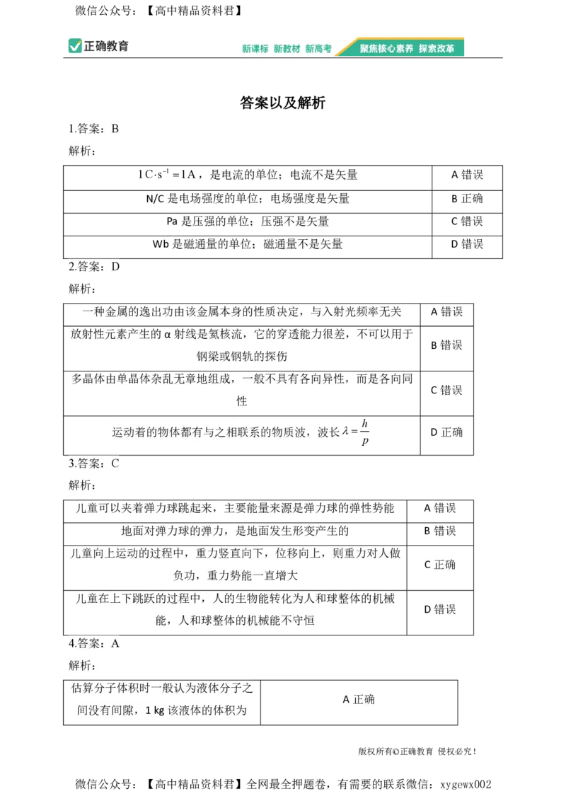2024届明日之星高考物理精英模拟卷浙江版_2024高考押题卷_72024正确教育全系列_2024明日之星全系列_（新高考）2024《明日之星&middot;高考精英模拟卷》（九科全）各一套