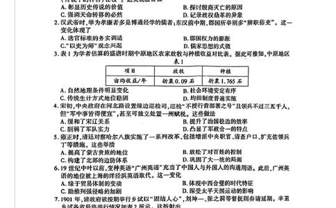 厦门市2025届高三毕业班第二次质量检测历史试题（含答案）_2025年3月_250308福建省厦门市2025届高三毕业班第二次质量检测（全科）