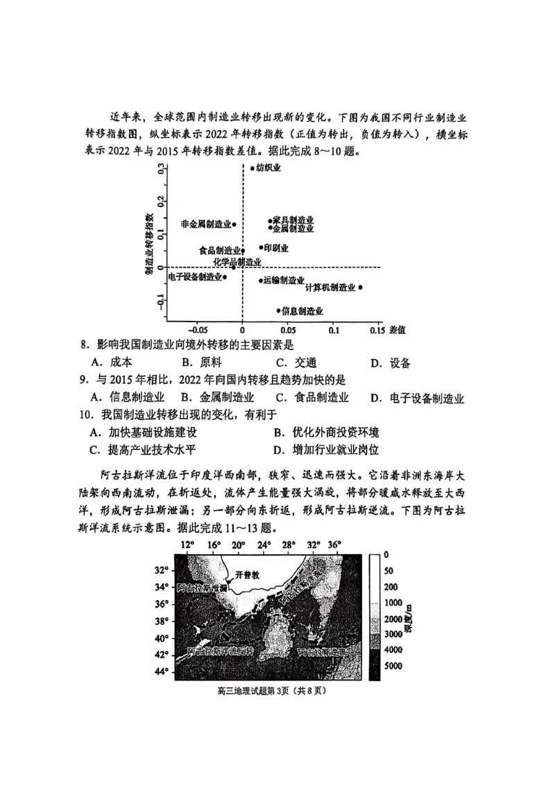 地理试题_2025年3月_250305山东省烟台市、德州市、东营市2025年3月高三高考诊断性测试（一模）（全科）_2025年山东烟台、德州、东营高考诊断性测试（一模）地理