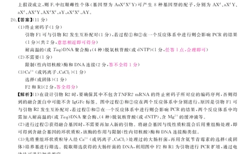 安徽省华师联盟2025届高三第二学期5月质量检测生物-B答案_2025年5月_250523安徽省华师联盟2025届高三第二学期5月质量检测（全科）