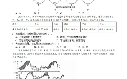 江苏省常州第一中学2024-2025学年高三下学期期初质量调研地理+答案_2025年2月_250224江苏省（常州第一中学、常州高级中学）2024-2025学年高三下学期期初质量调研