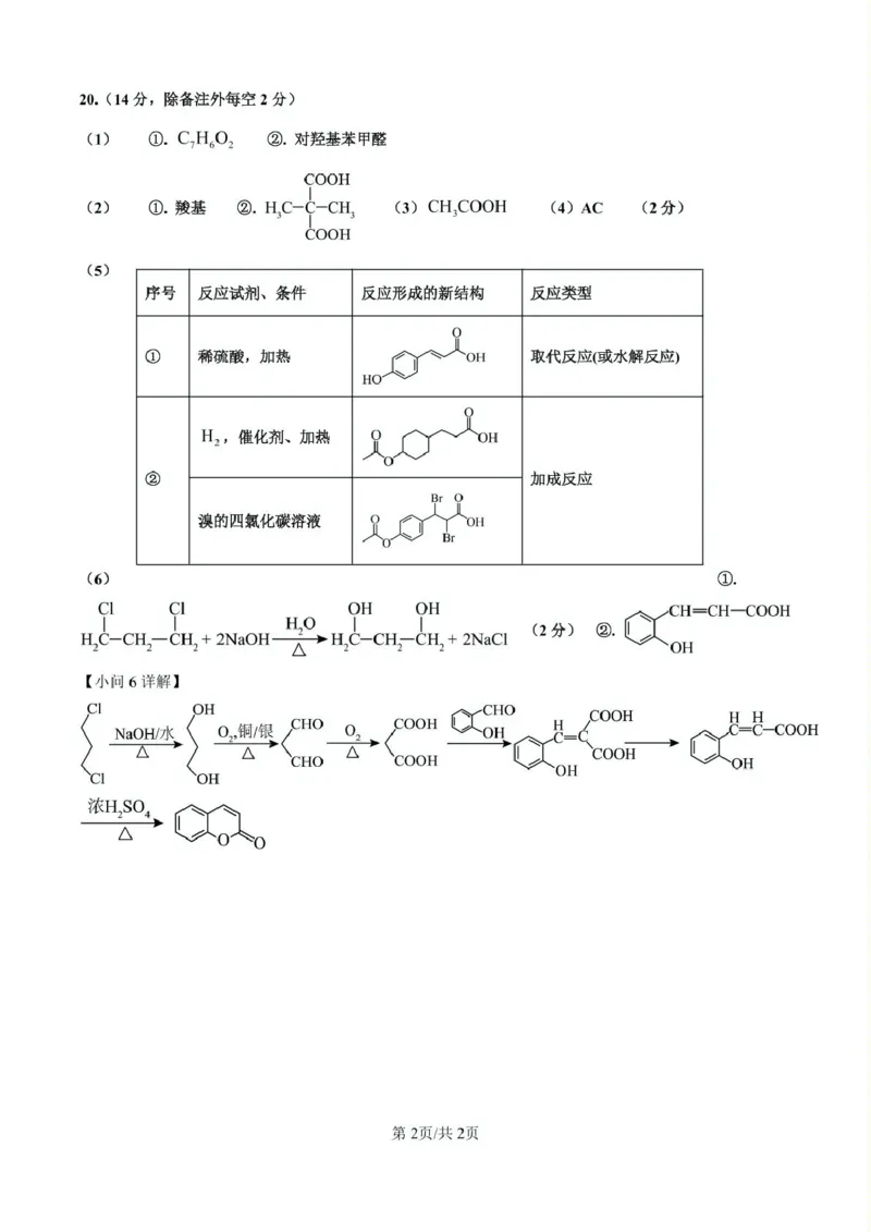 深圳市高级中学高中园2025届高三高考适应性考试（化学）答案_2025年5月_250524广东省深圳市高级中学高中园2025届高三高考适应性考试（全科）