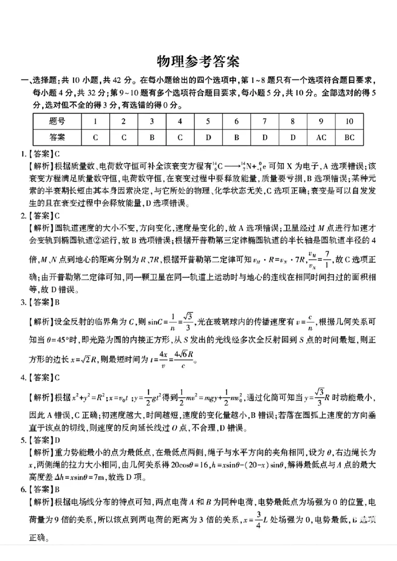 安徽省皖江名校联盟2025届高三最后一卷物理试题（含答案）_2025年5月_250519安徽省皖江名校联盟2025届高三最后一卷（全科）