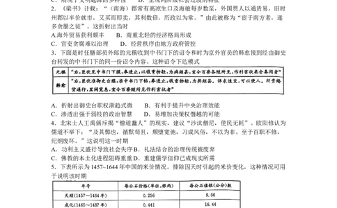 山西省卓越联盟2024-2025学年高三下学期2月开学质量检测历史+答案_2025年2月_250210山西省卓越联盟2024-2025学年高三下学期2月开学质量检测（全科）