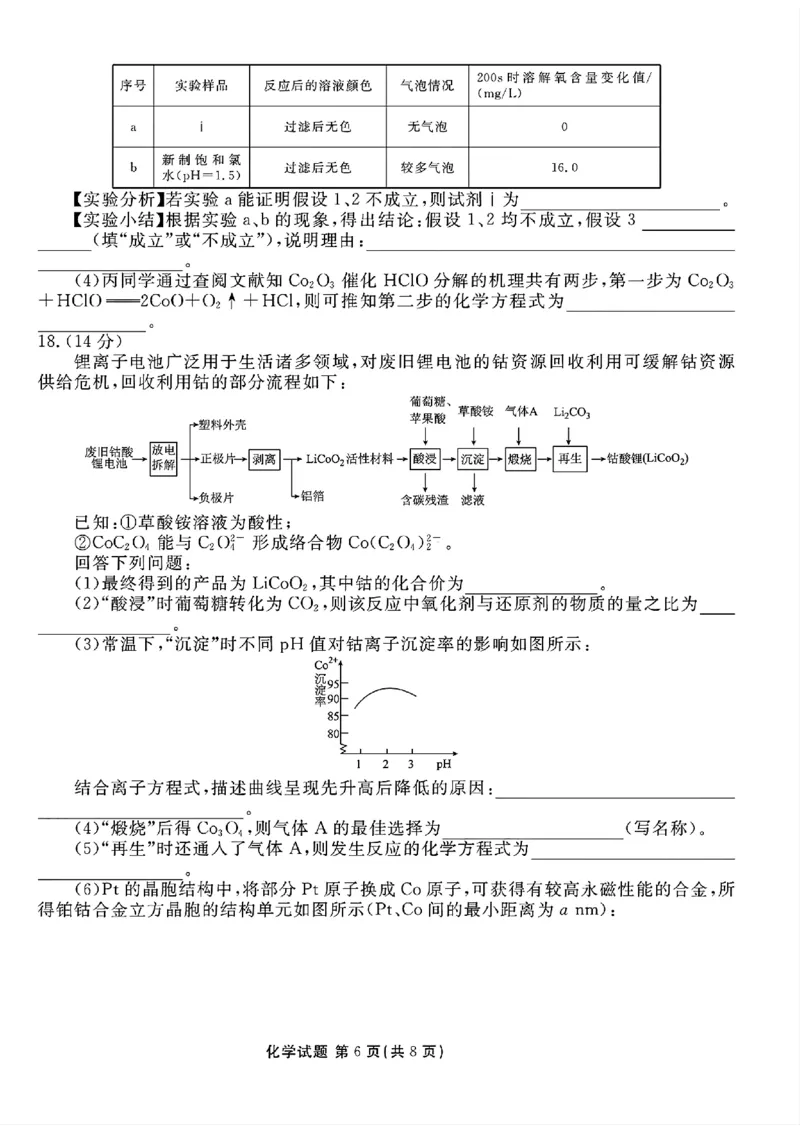 衡水金卷2025届高三1月期末联考化学+答案_2025年2月_250201衡水金卷2025届高三1月期末联考