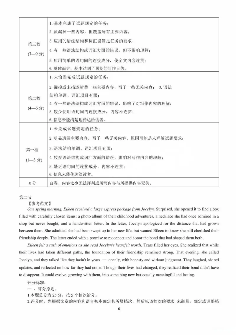 四川省巴中市普通高中2022级&ldquo;一诊&rdquo;考试英语答案_2025年2月_250221四川省巴中市普通高中2024-2025学年高三下学期一诊考试（全科）