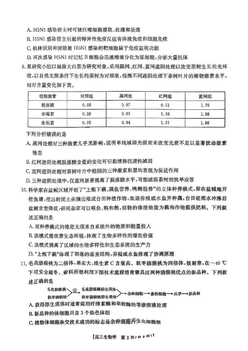 生物_2025年10月_12026年试卷教辅资源等多个文件_251024湖南2026届金太阳十月份高三年级阶段监测联合考试（全科）_湖南2026届金太阳十月份高三年级阶段监测联合考试生物试题+答案