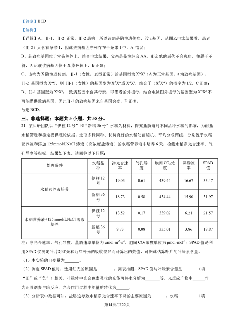 精品解析：2026届黑龙江省大庆市高三第一次质量检测生物试题（解析版）_2025年9月_2509142026届黑龙江省大庆市第一次教学质量检测（全科）