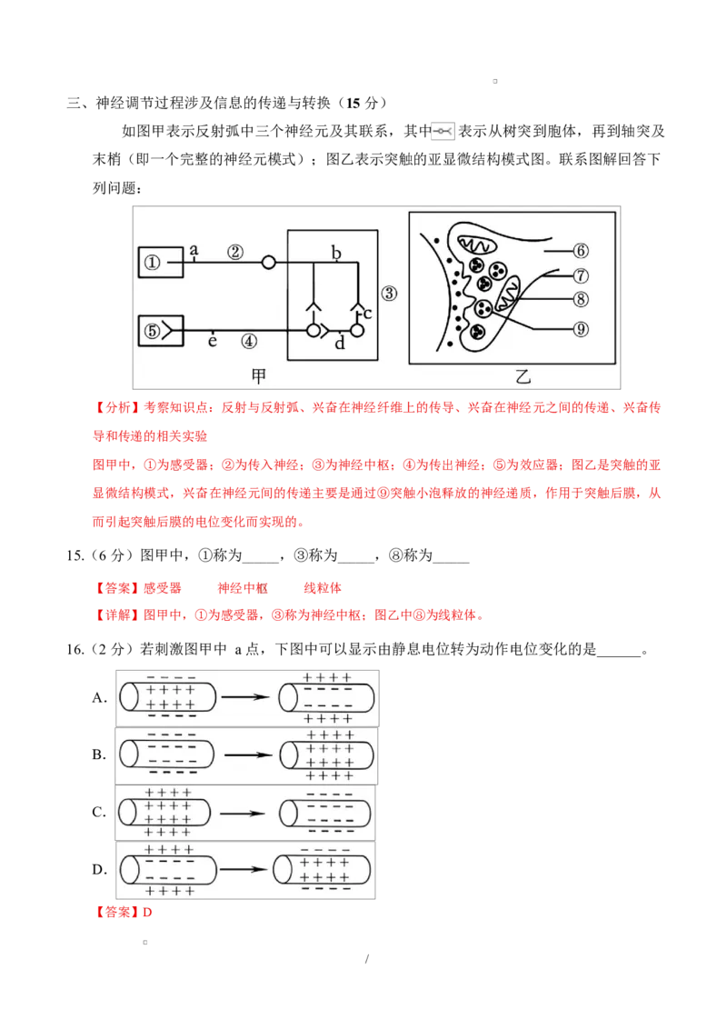 高二生物上学期第一次月考（上海专用）（全解全析）_1多考区联考试卷_2510142025-2026学年高二生物上学期第一次月考试题