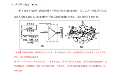 高二生物上学期第一次月考（上海专用）（全解全析）_1多考区联考试卷_2510142025-2026学年高二生物上学期第一次月考试题