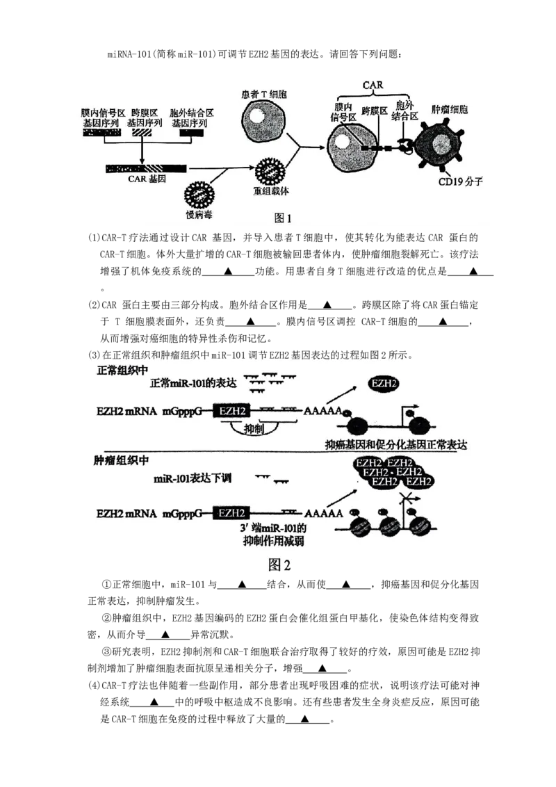 江苏省南京市2025届高三下学期第二次模拟考试生物学试题（有答案）_2025年5月_2505122025届江苏省南京市高三二模第二次模拟考试（全科）