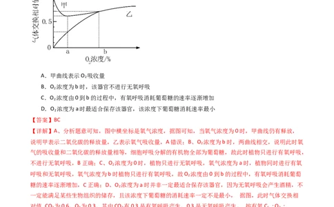 专题05细胞呼吸（解析卷）_近10年高考真题汇编（必刷）_十年（2014-2024）高考生物真题分项汇编（全国通用）_十年（2014-2023）高考生物真题分项汇编（全国通用）